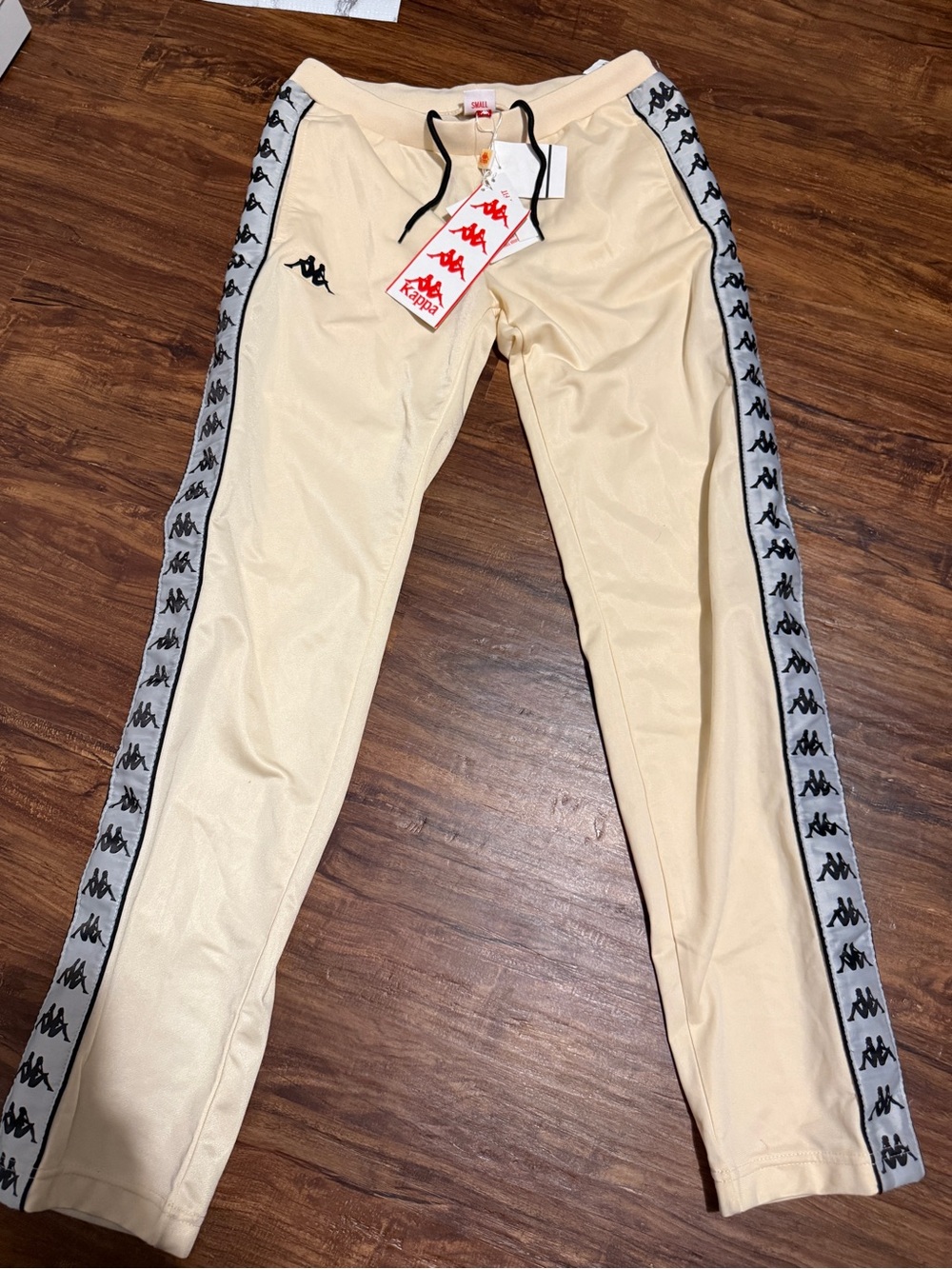 Kappa Cream Logo-Strip Track Pants